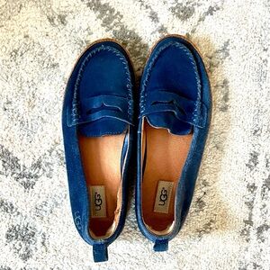UGG Charlie Blue Suede Loafers